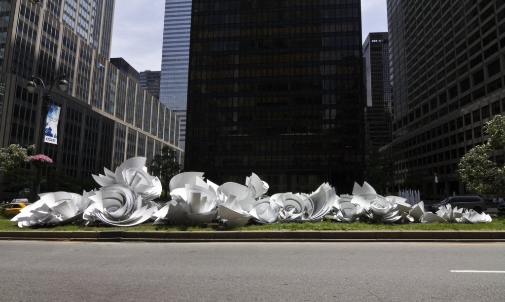 Maelstrom, 2014
Aluminum powder coated white

12’ high x 16’ wide x 67’ long

The sculpture was installed between 52nd and 53rd streets on Park Avenue, New York, NY, March-July 2014