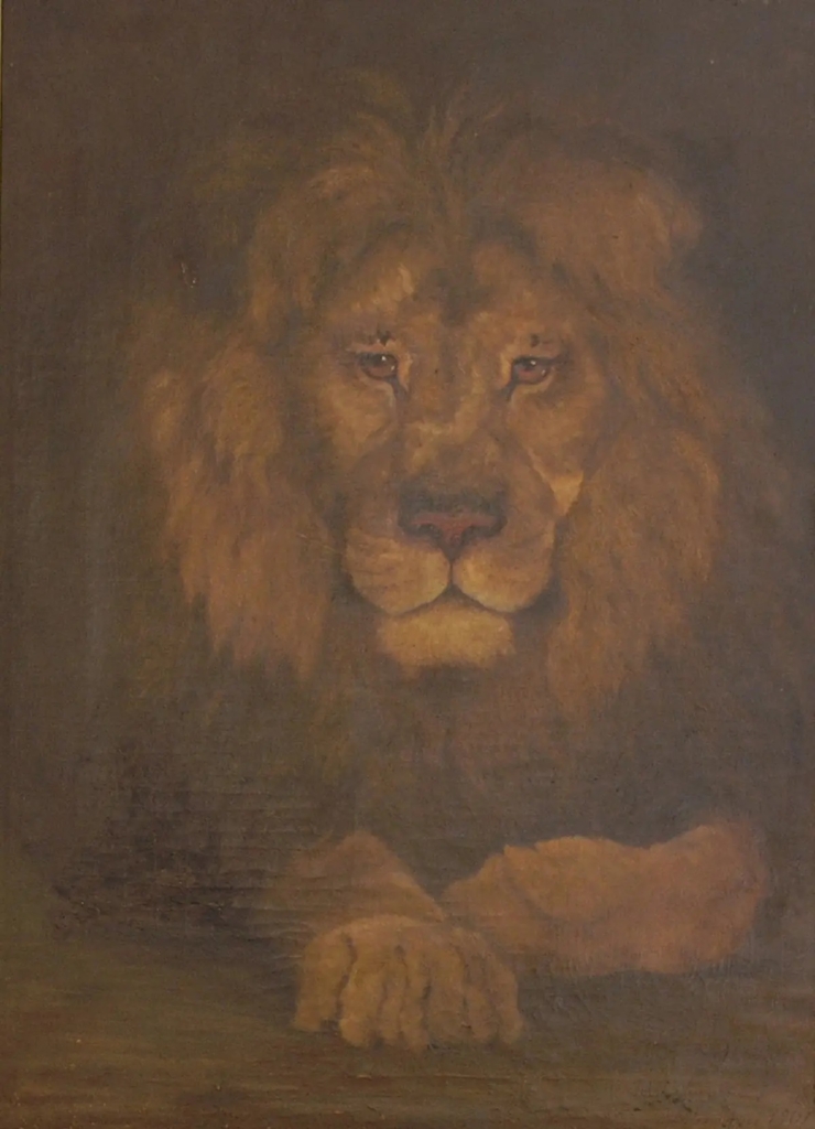 Julia Wernicke, El león, 1901, óleo sobre tela, 62 x 86 cm, Museo Municipal de Bellas Artes Juan B. Castagnino