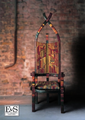 African Chair, chair: Marcel Breuer / textile: Gunta Stölzl, 1921. Bauhaus-Archiv Berlin / © VG Bild-Kunst, Bonn 2016 / unknown (Breuer)